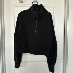 Oversized scuba funnel neck half zip